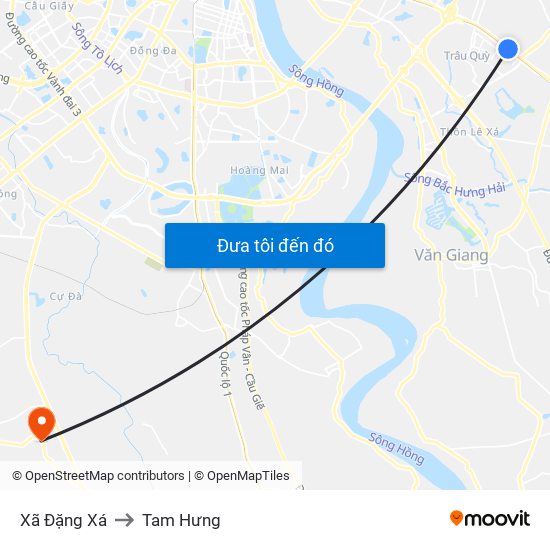 Xã Đặng Xá to Tam Hưng map