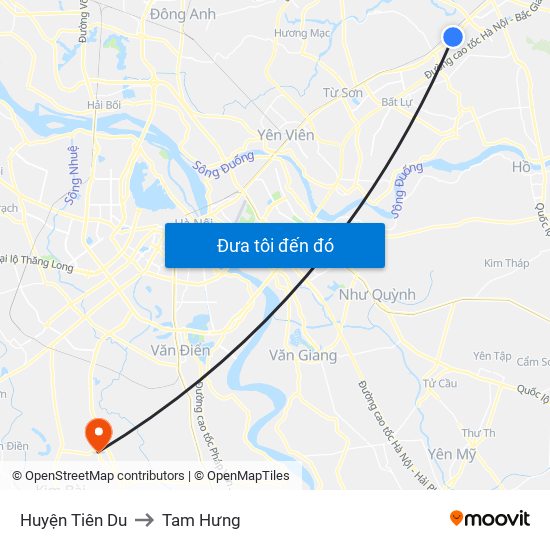 Huyện Tiên Du to Tam Hưng map