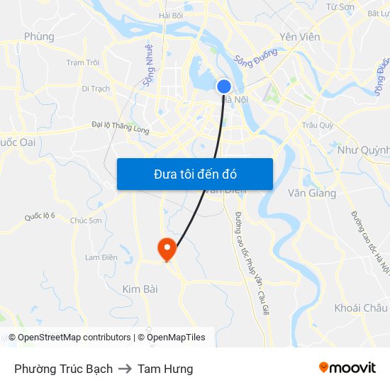 Phường Trúc Bạch to Tam Hưng map