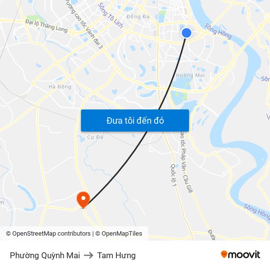 Phường Quỳnh Mai to Tam Hưng map