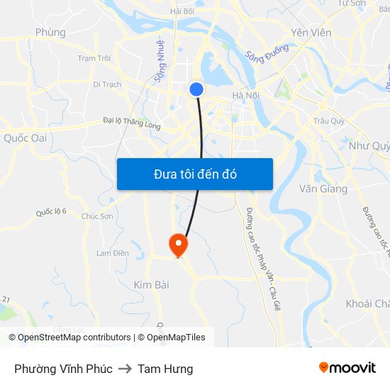 Phường Vĩnh Phúc to Tam Hưng map