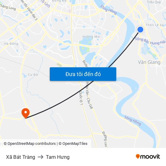 Xã Bát Tràng to Tam Hưng map