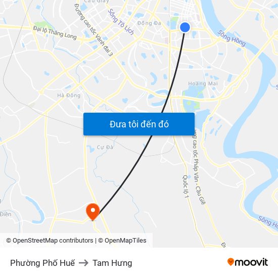 Phường Phố Huế to Tam Hưng map