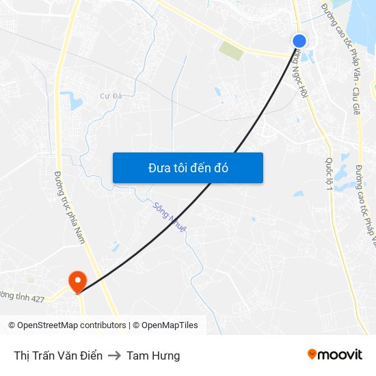 Thị Trấn Văn Điển to Tam Hưng map