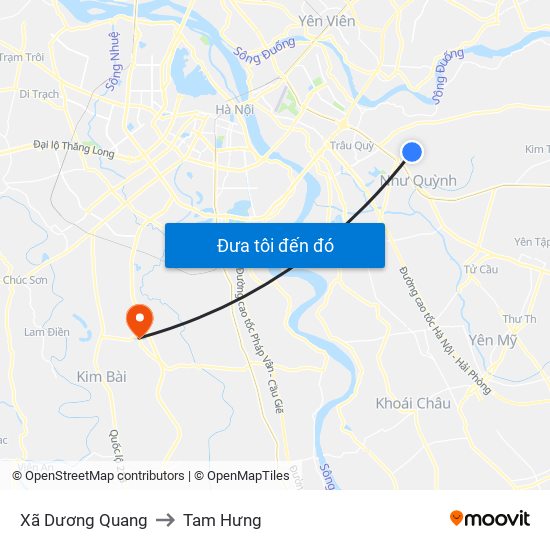 Xã Dương Quang to Tam Hưng map