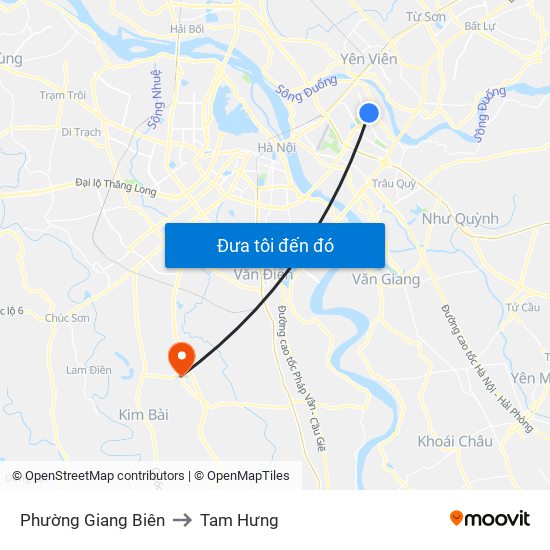 Phường Giang Biên to Tam Hưng map