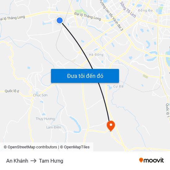 An Khánh to Tam Hưng map