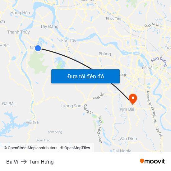 Ba Vì to Tam Hưng map