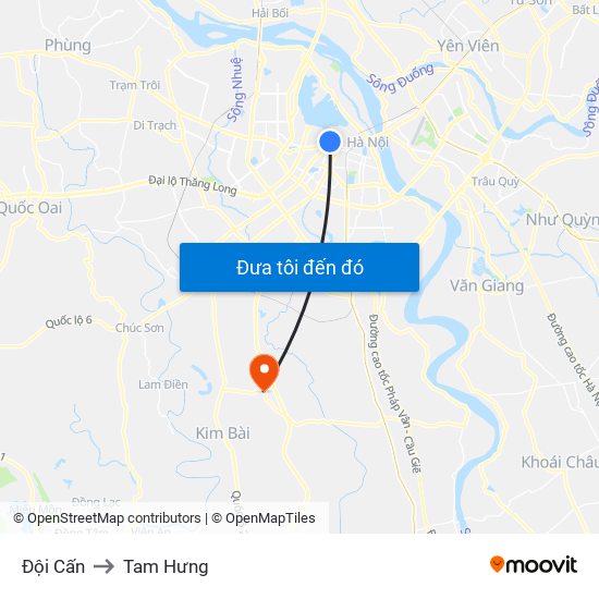 Đội Cấn to Tam Hưng map