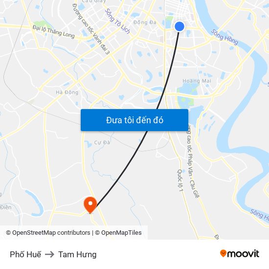 Phố Huế to Tam Hưng map