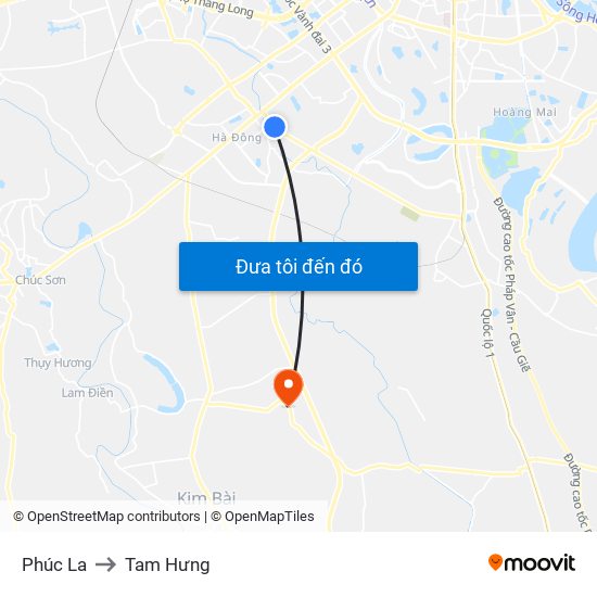 Phúc La to Tam Hưng map