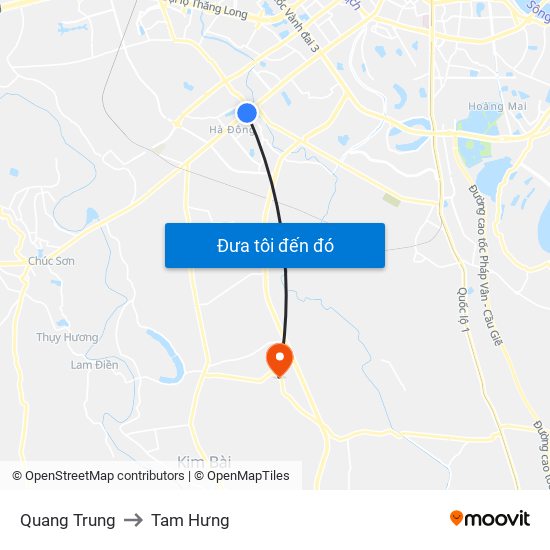 Quang Trung to Tam Hưng map