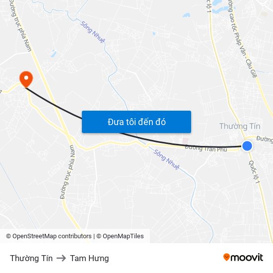 Thường Tín to Tam Hưng map