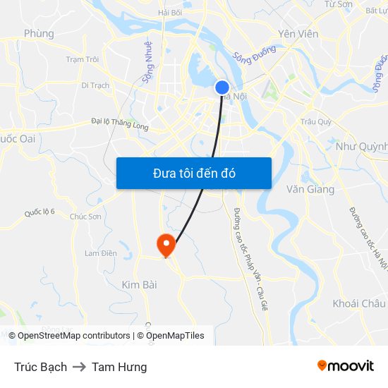 Trúc Bạch to Tam Hưng map