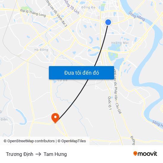 Trương Định to Tam Hưng map