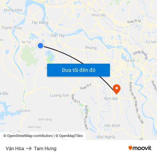 Vân Hòa to Tam Hưng map