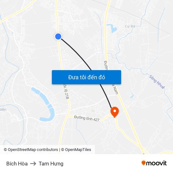 Bích Hòa to Tam Hưng map