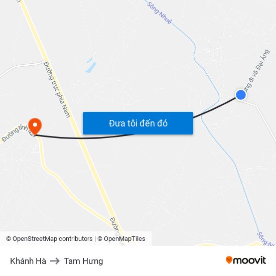 Khánh Hà to Tam Hưng map