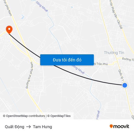 Quất Động to Tam Hưng map