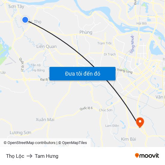 Thọ Lộc to Tam Hưng map