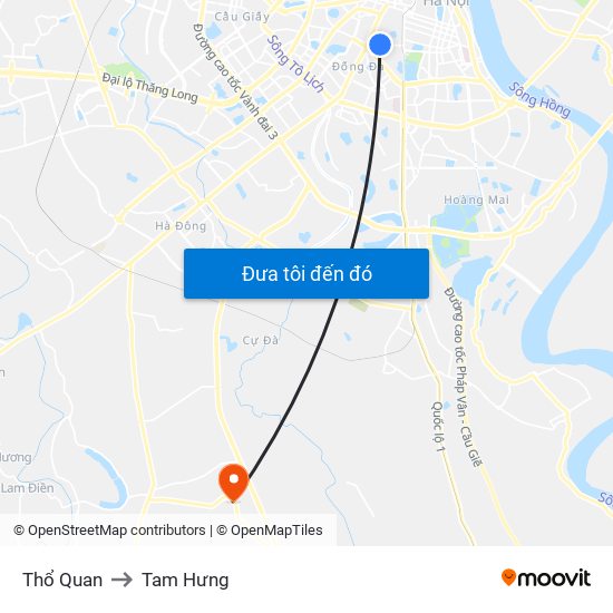 Thổ Quan to Tam Hưng map