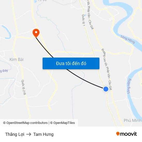 Thắng Lợi to Tam Hưng map