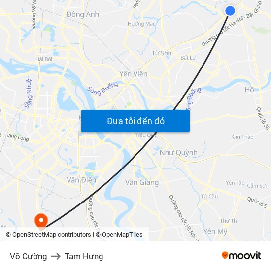 Võ Cường to Tam Hưng map