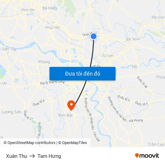 Xuân Thu to Tam Hưng map