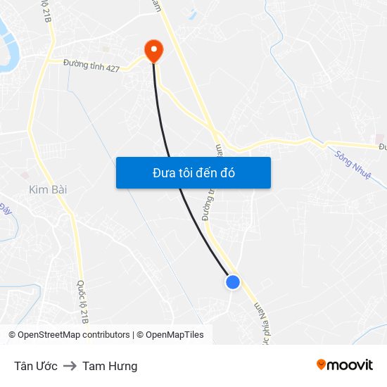 Tân Ước to Tam Hưng map