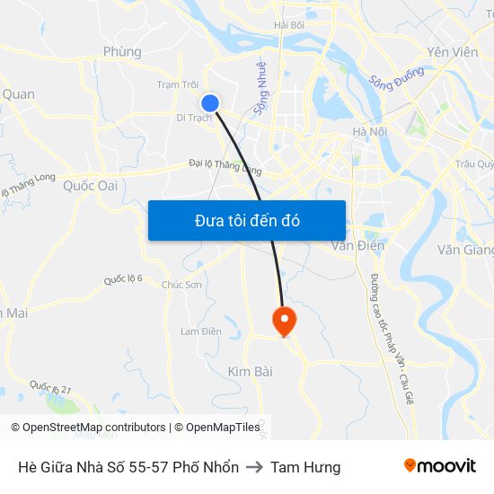 Hè Giữa Nhà Số 55-57 Phố Nhổn to Tam Hưng map