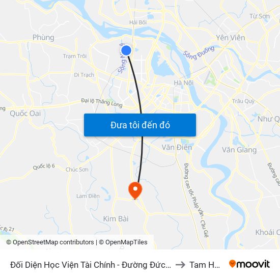 Đối Diện Học Viện Tài Chính - Đường Đức Thắng to Tam Hưng map