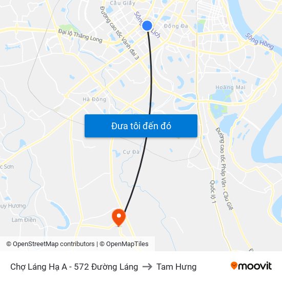Chợ Láng Hạ A - 572 Đường Láng to Tam Hưng map
