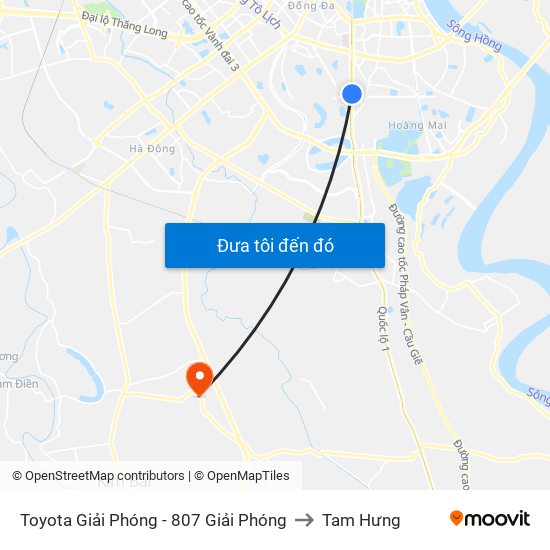 Toyota Giải Phóng - 807 Giải Phóng to Tam Hưng map