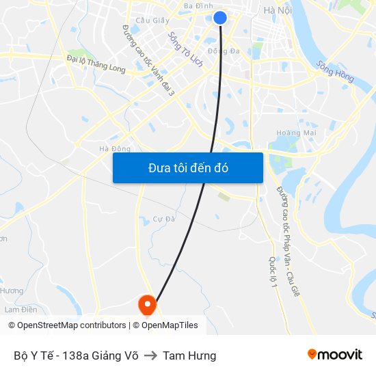 Bộ Y Tế - 138a Giảng Võ to Tam Hưng map