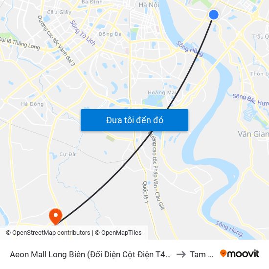Aeon Mall Long Biên (Đối Diện Cột Điện T4a/2a-B Đường Cổ Linh) to Tam Hưng map