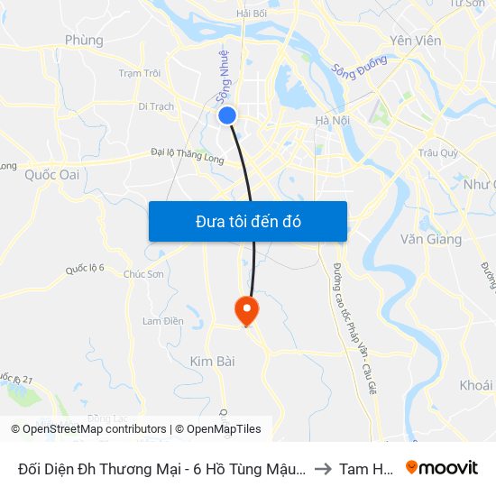 Đối Diện Đh Thương Mại - 6 Hồ Tùng Mậu (Cột Sau) to Tam Hưng map