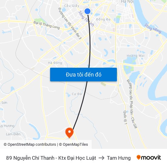 89 Nguyễn Chí Thanh - Ktx Đại Học Luật to Tam Hưng map