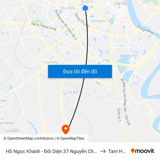 Hồ Ngọc Khánh - Đối Diện 37 Nguyễn Chí Thanh to Tam Hưng map