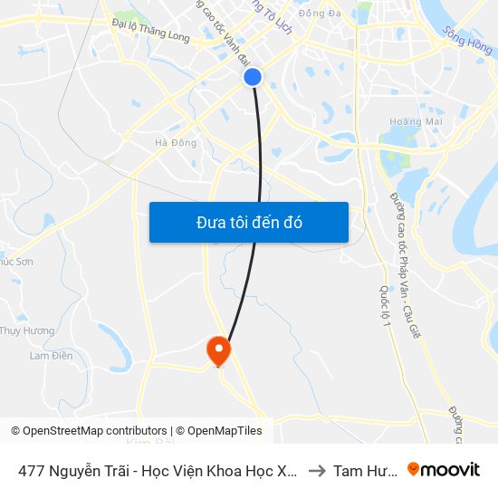 477 Nguyễn Trãi - Học Viện Khoa Học Xã Hội to Tam Hưng map