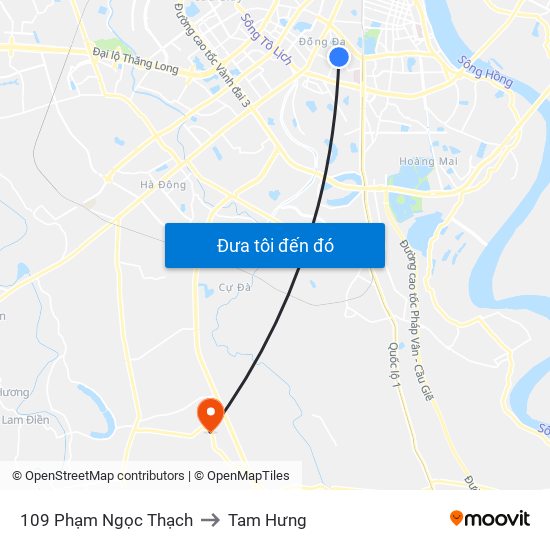109 Phạm Ngọc Thạch to Tam Hưng map