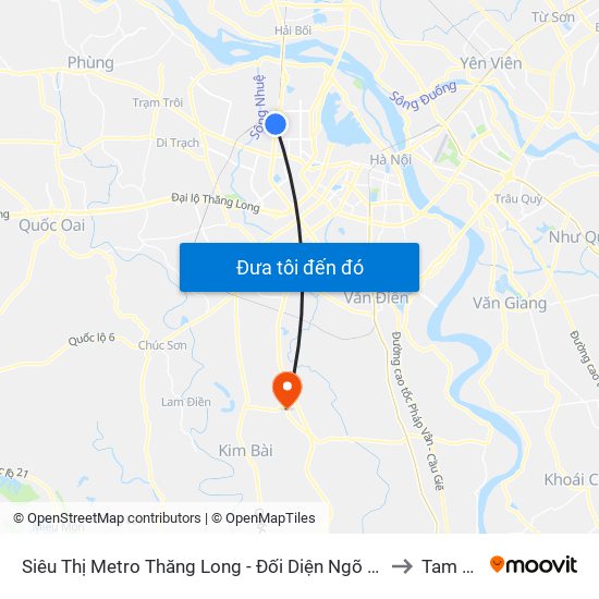 Siêu Thị Metro Thăng Long - Đối Diện Ngõ 599 Phạm Văn Đồng to Tam Hưng map