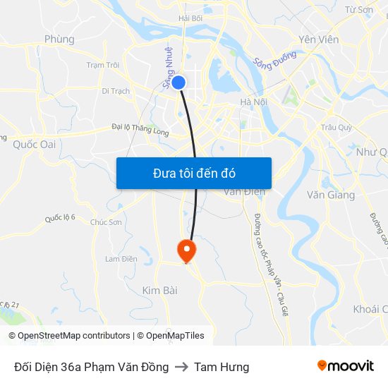 Chung Cư Greenstars- Phạm Văn Đồng to Tam Hưng map