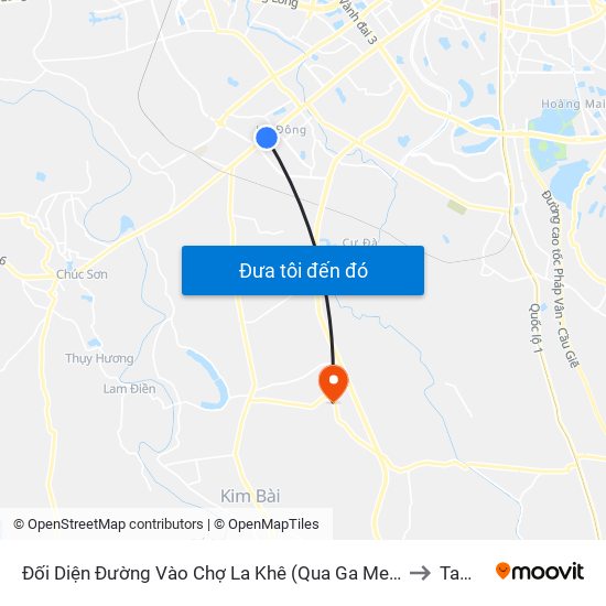 Đối Diện Đường Vào Chợ La Khê (Qua Ga Metro La Khê) - 405 Quang Trung (Hà Đông) to Tam Hưng map
