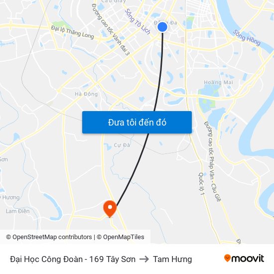 Đại Học Công Đoàn - 169 Tây Sơn to Tam Hưng map