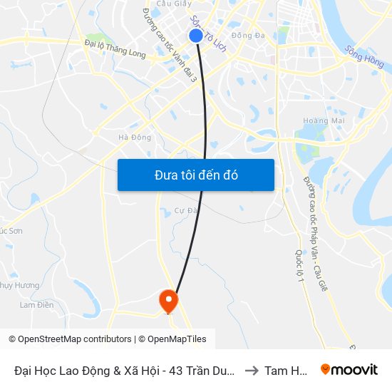 Đại Học Lao Động & Xã Hội - 43 Trần Duy Hưng to Tam Hưng map