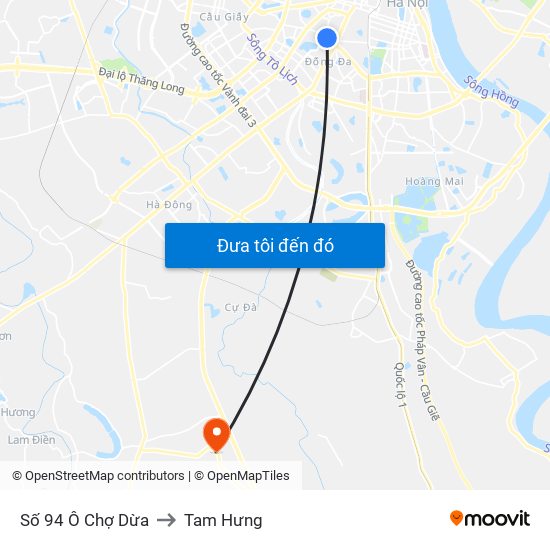 Số 94 Ô Chợ Dừa to Tam Hưng map