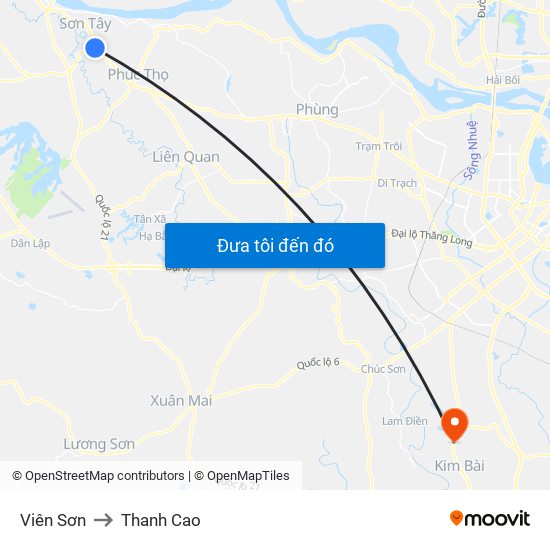 Viên Sơn to Thanh Cao map
