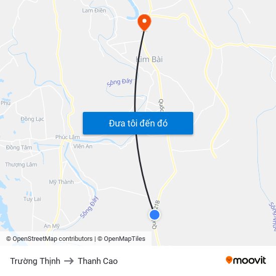 Trường Thịnh to Thanh Cao map