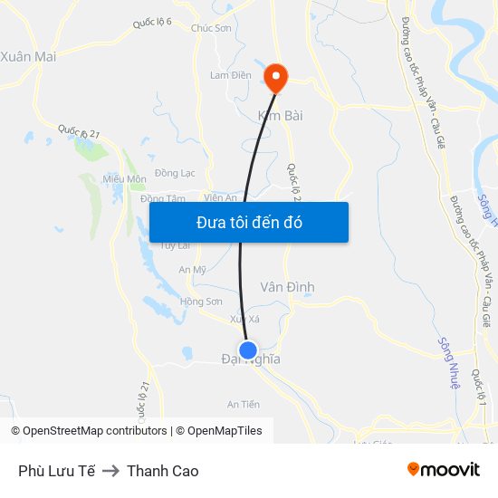 Phù Lưu Tế to Thanh Cao map