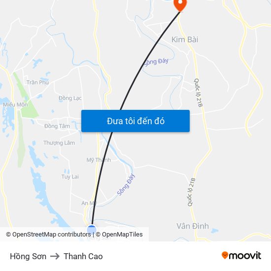 Hồng Sơn to Thanh Cao map
